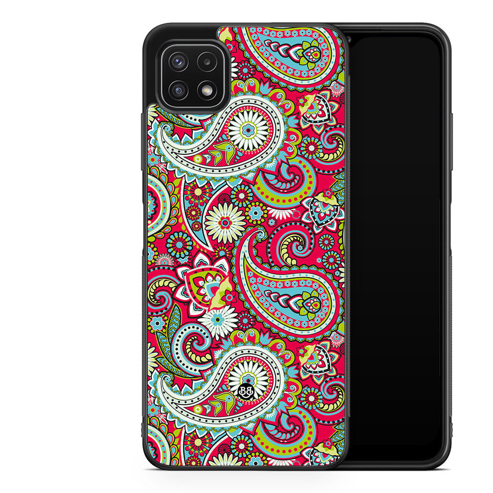 Samsung Galaxy A22 5G Case - Röd Paisley