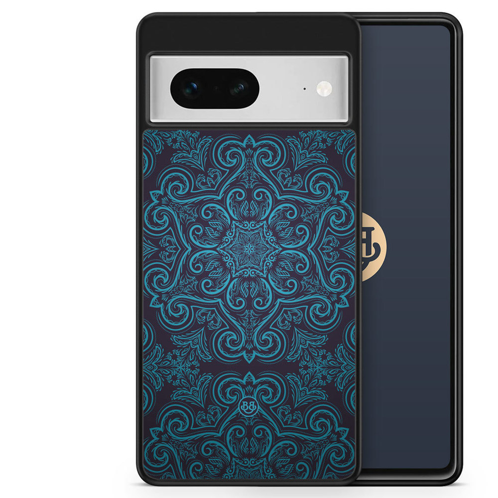 Google Pixel 7 Case - Blue Retro Pattern