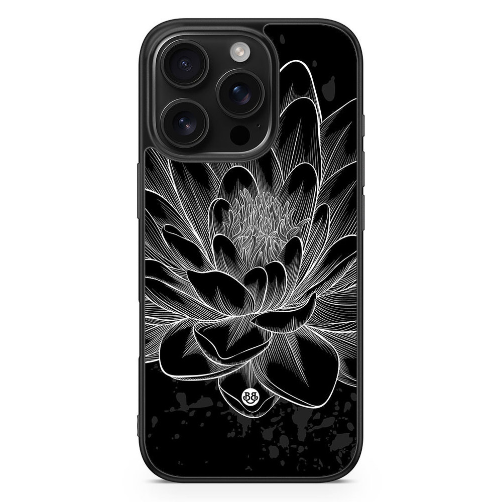 iPhone 16 Pro Case - Black/White Lotus