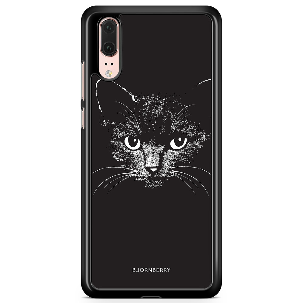 Huawei P20 Case - Black/White Cat