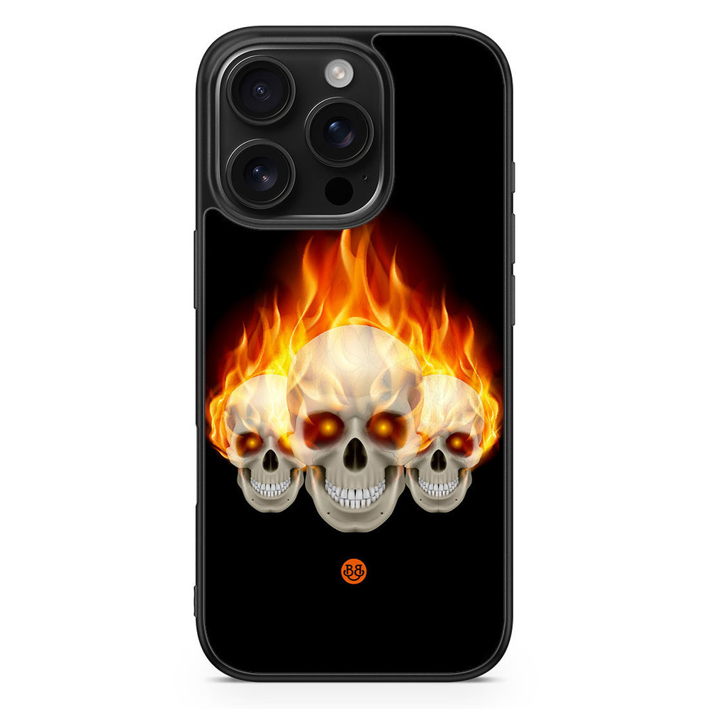 iPhone 16 Pro Case - Flames Skulls