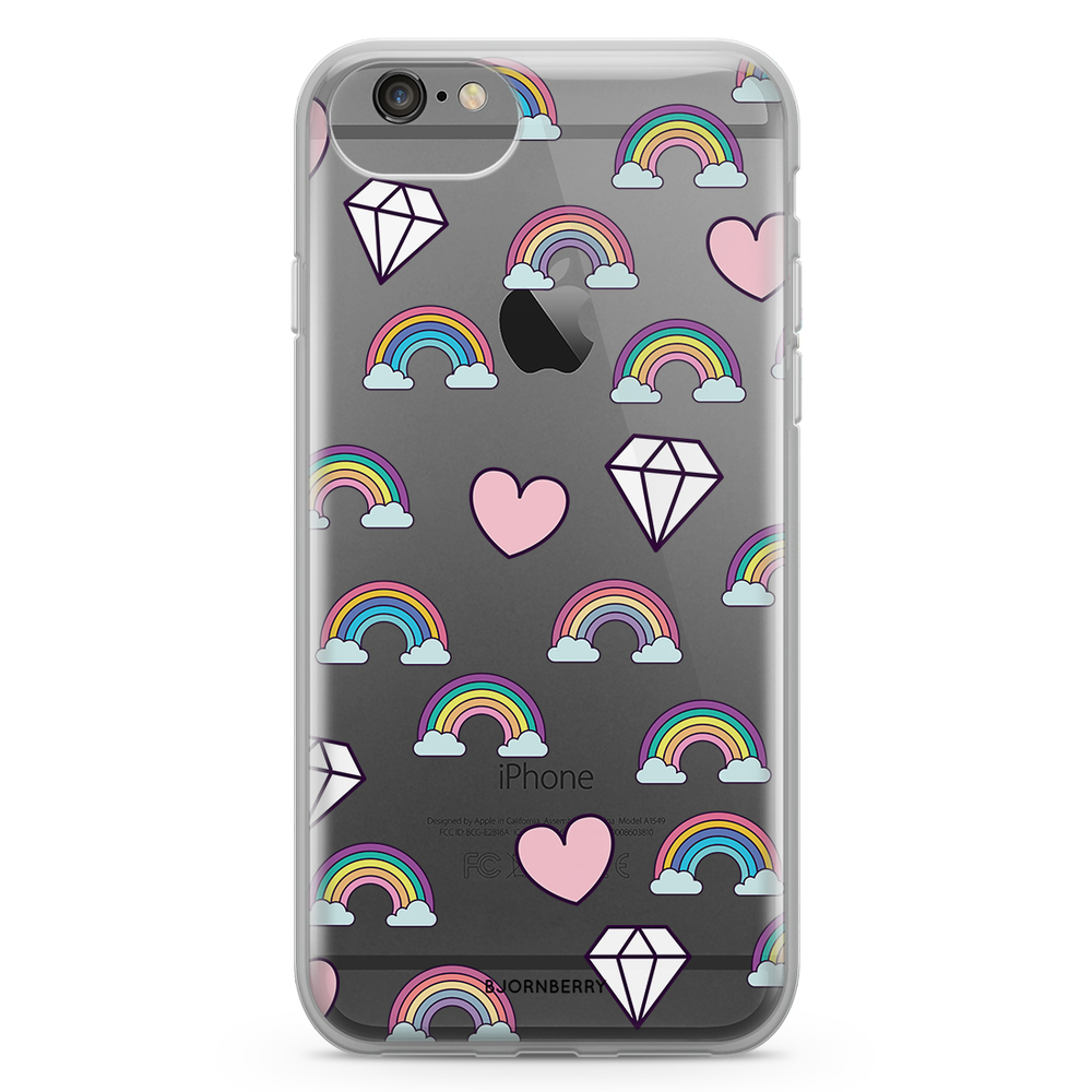 iPhone 6/6s Fashion Case - Rainbows & Diamonds