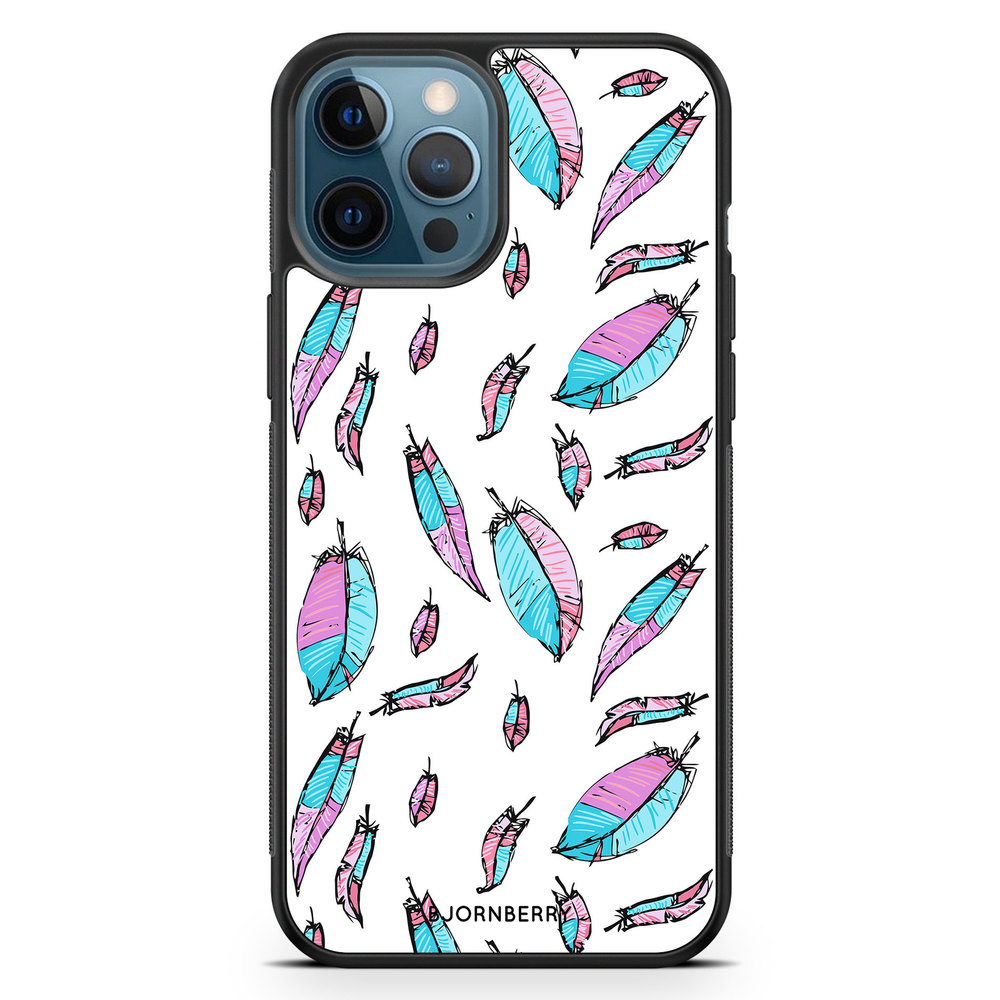 iPhone 12 Pro Case - Pink/Blue Feathers