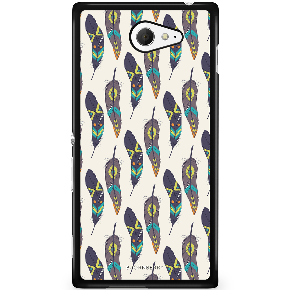 Sony Xperia M2 Aqua Case - Ethnic Feathers