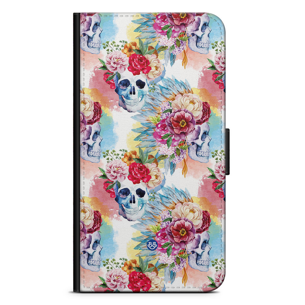 OnePlus 10 Pro 5G Wallet Case - Skulls And Flowers