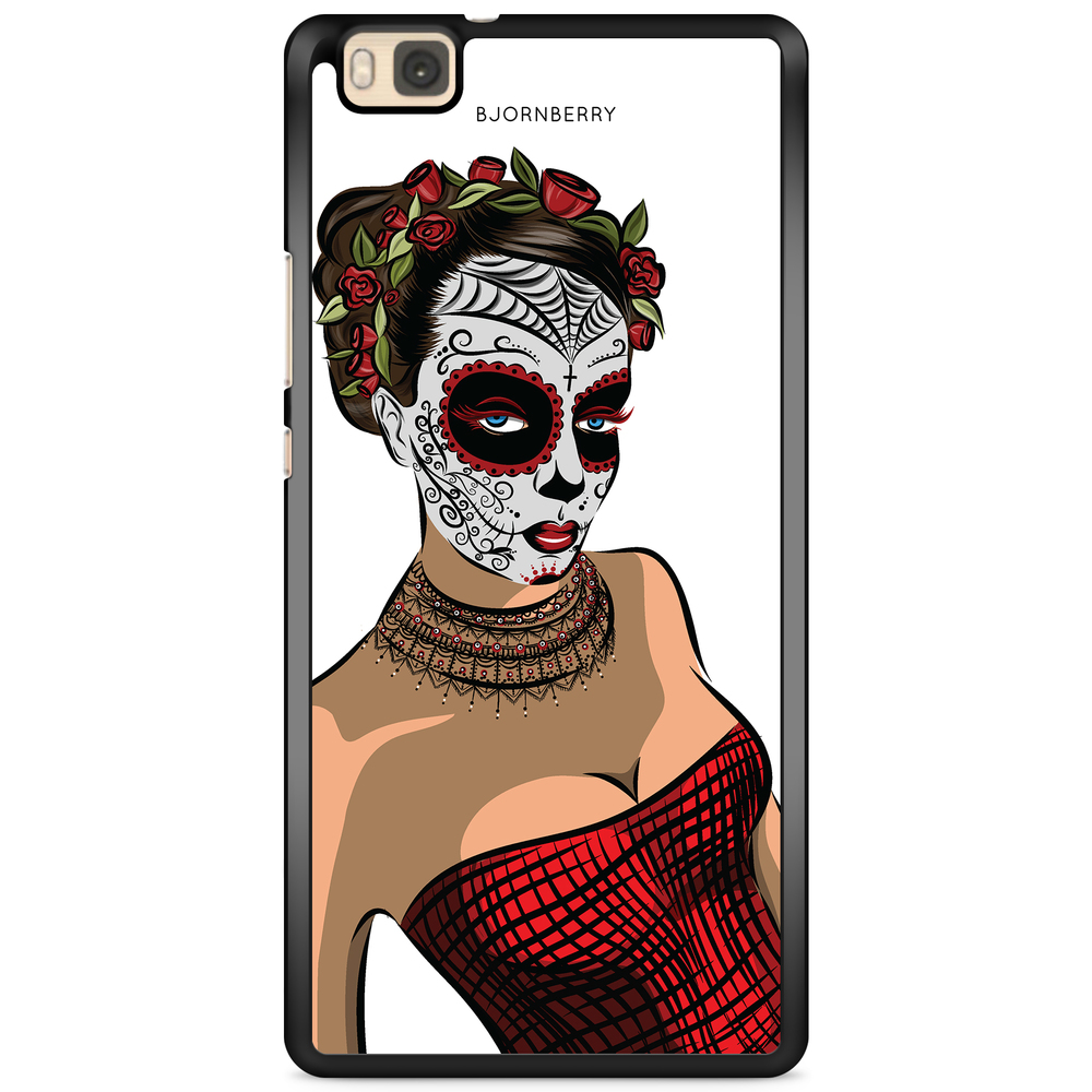 Huawei P8 Lite Case - Skull Mask Flowers