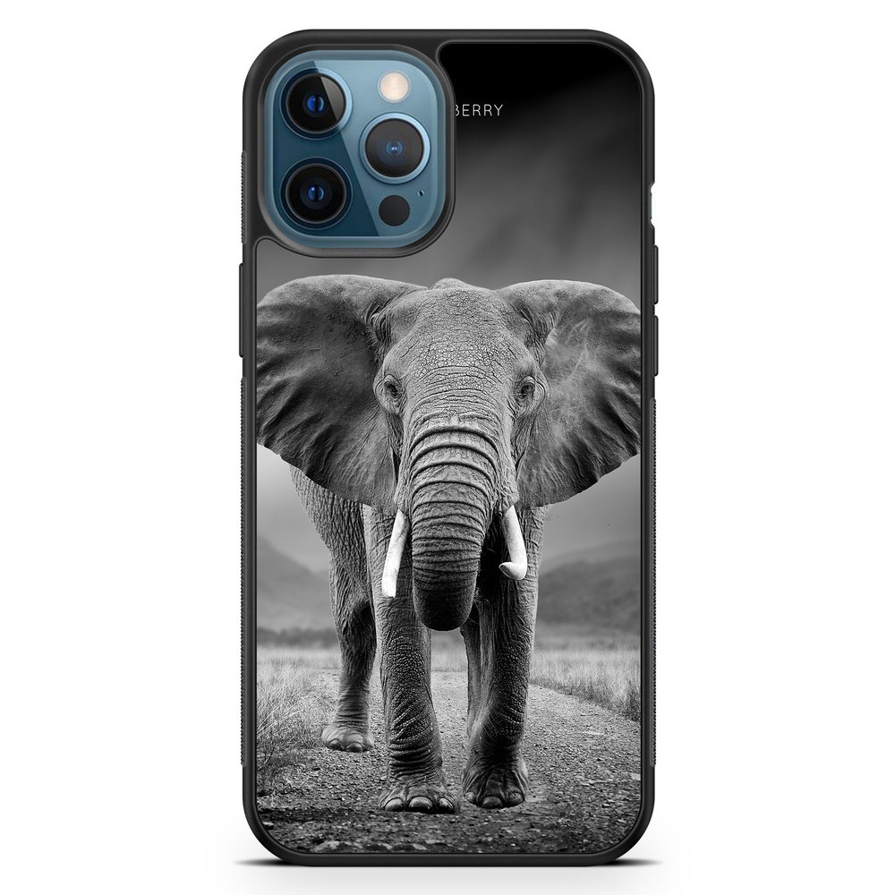 iPhone 12 Pro Case - Black/White Elephant