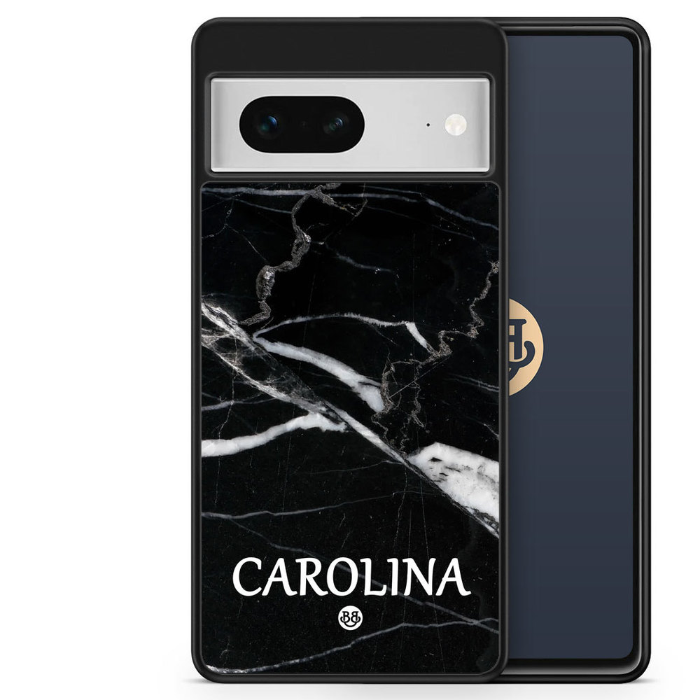 Google Pixel 7 Custom Case - Black Marble Name