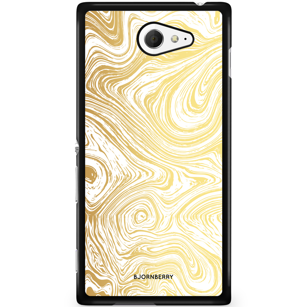 Sony Xperia M2 Aqua Case - Gold Marble