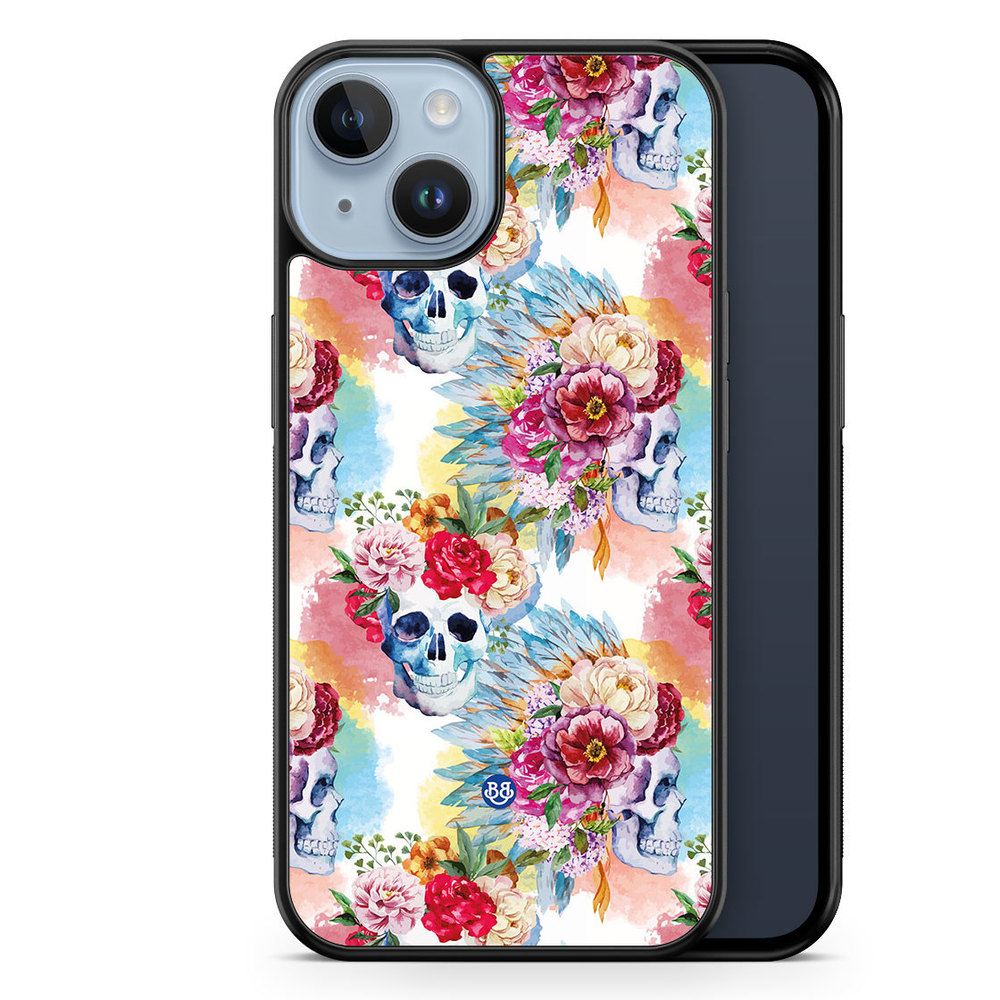 iPhone 14 Plus Case - Skulls And Flowers