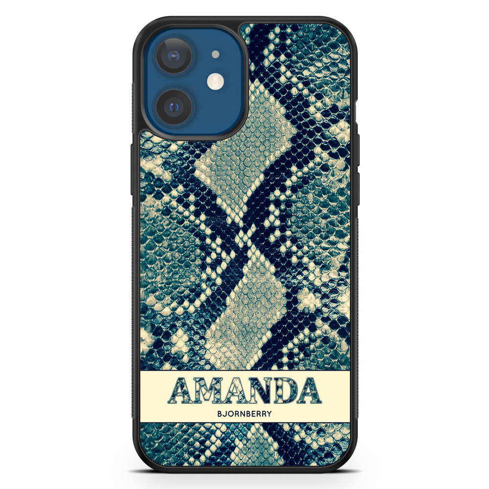 iPhone 12 Mini Custom Case - Custom Blue Snake