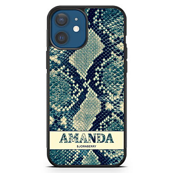 iPhone 12 Mini Custom Case - Custom Blue Snake