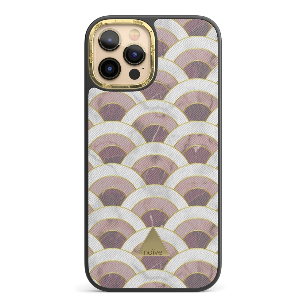 Naive iPhone 12 Pro Max Case - Pink Marble Wave