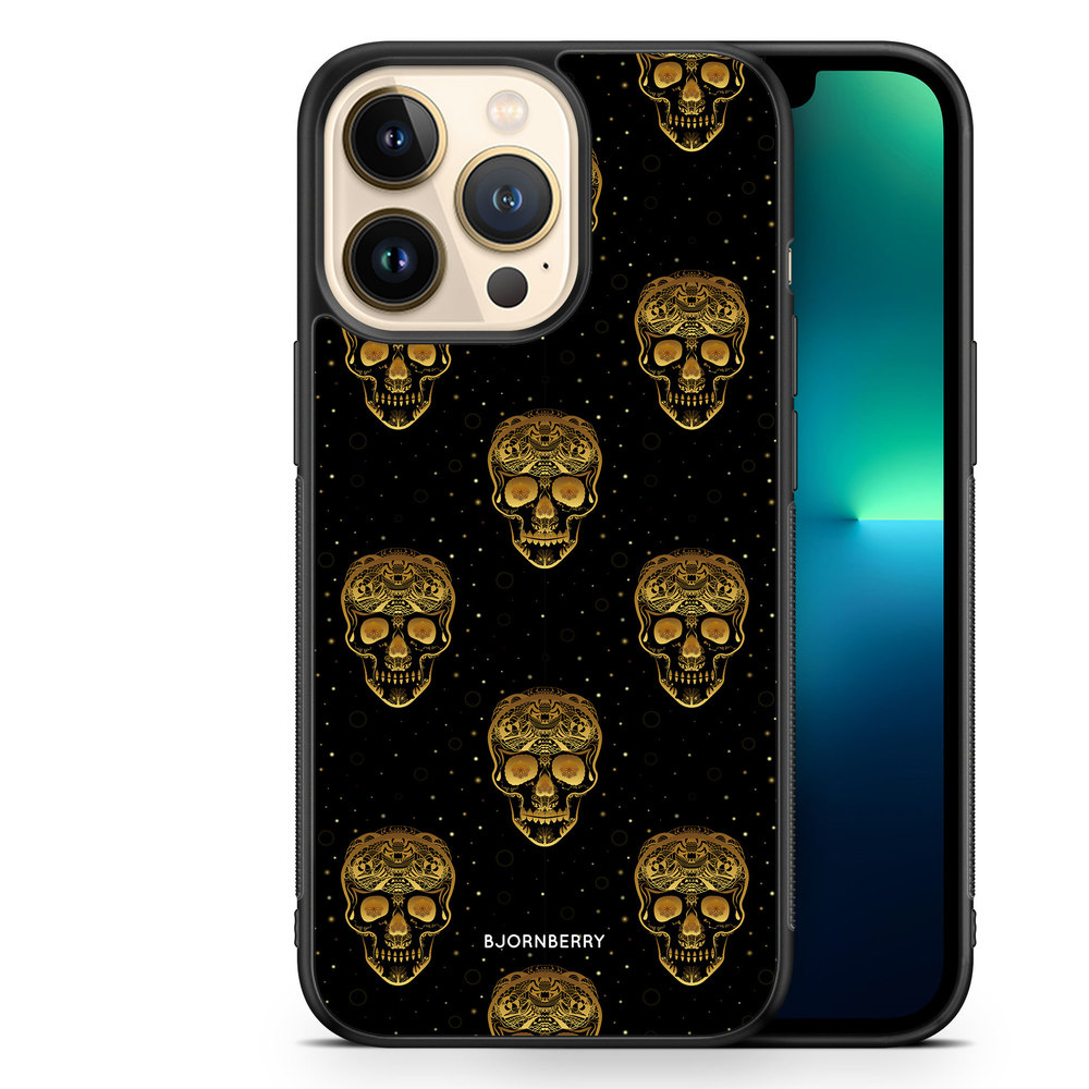 iPhone 13 Pro Case - Gold Skulls