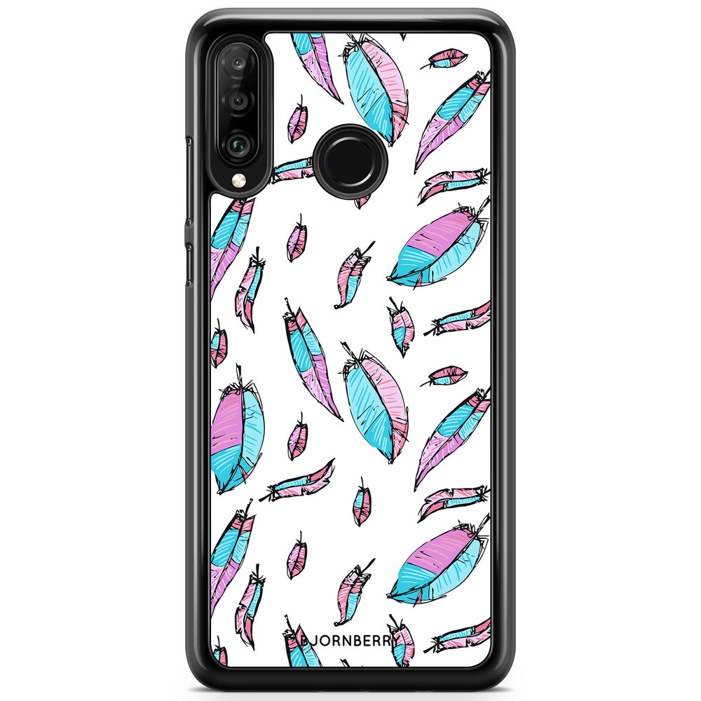 Huawei P30 Lite Case - Pink/Blue Feathers