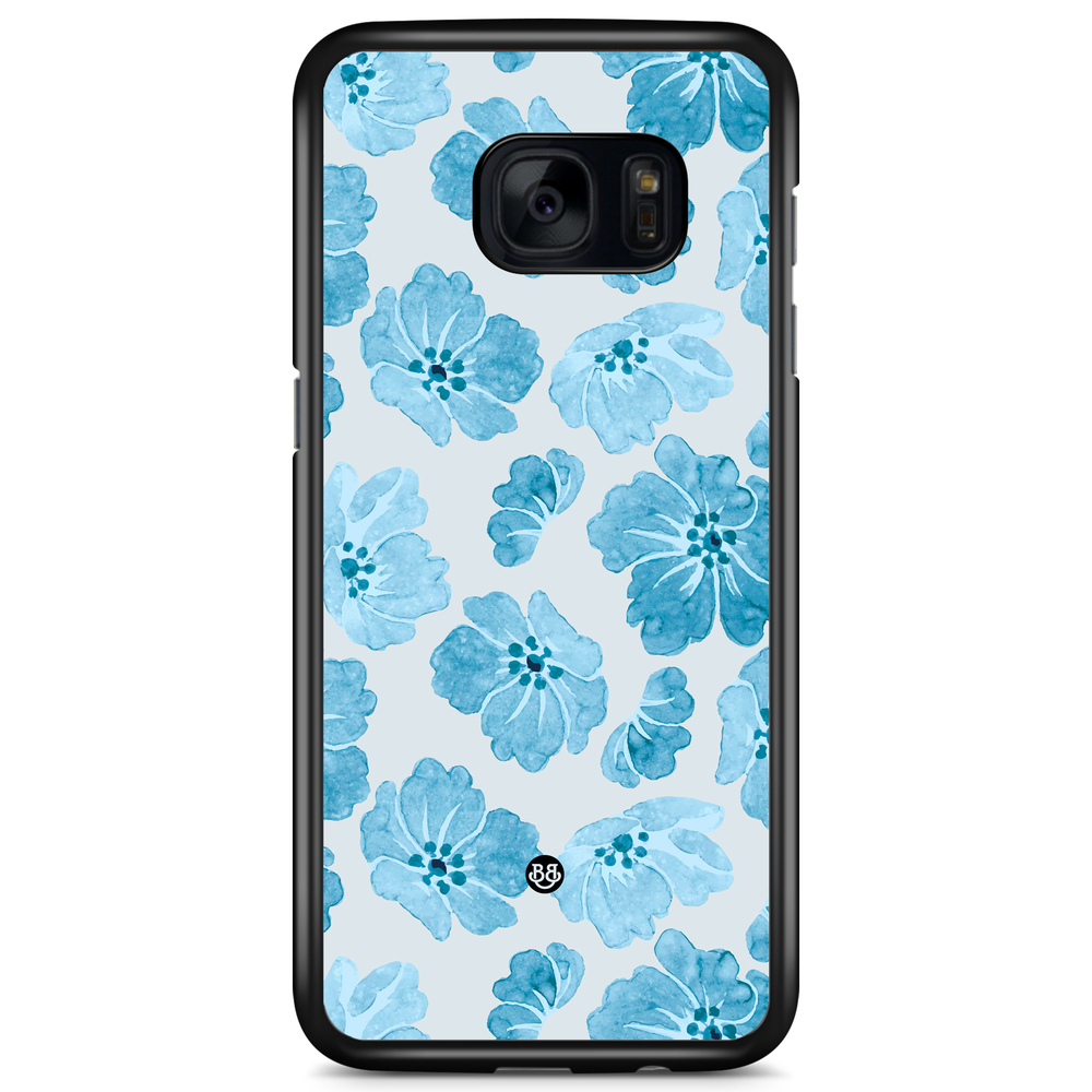 Samsung Galaxy S7 Edge Case - WILD BLOOM - Blue Petals