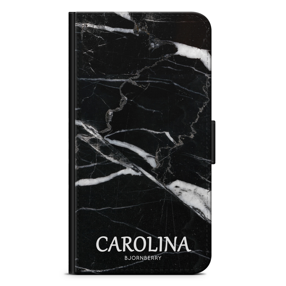 Huawei Mate 20 Lite Wallet Case Custom - Black Marble Name