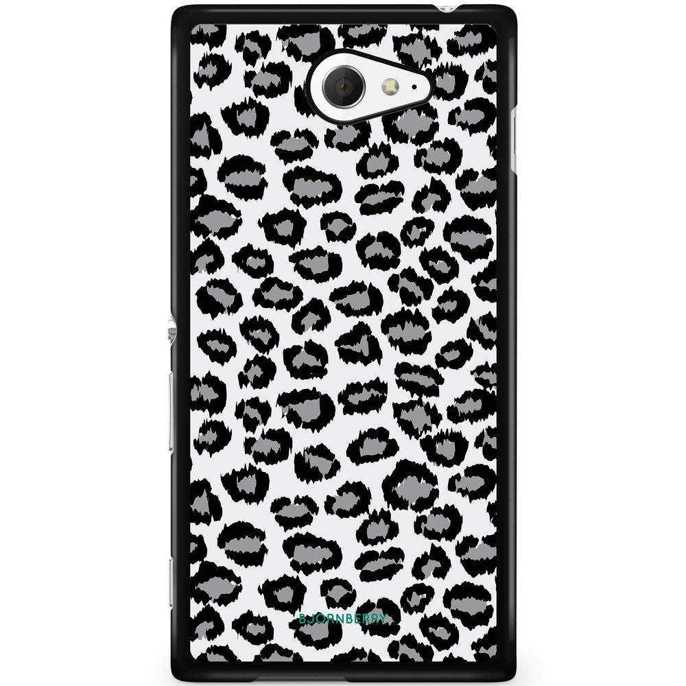 Sony Xperia M2 Aqua Case - Gray Leopard