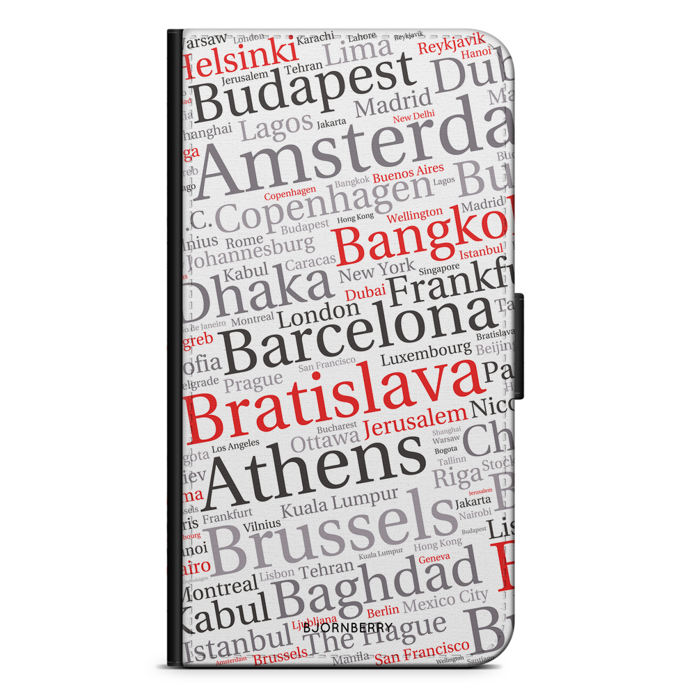 Samsung Galaxy Note 8 Wallet Case - City Names