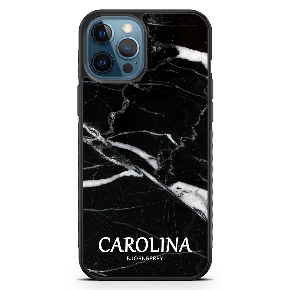 iPhone 12 Pro Custom Case - Black Marble Name