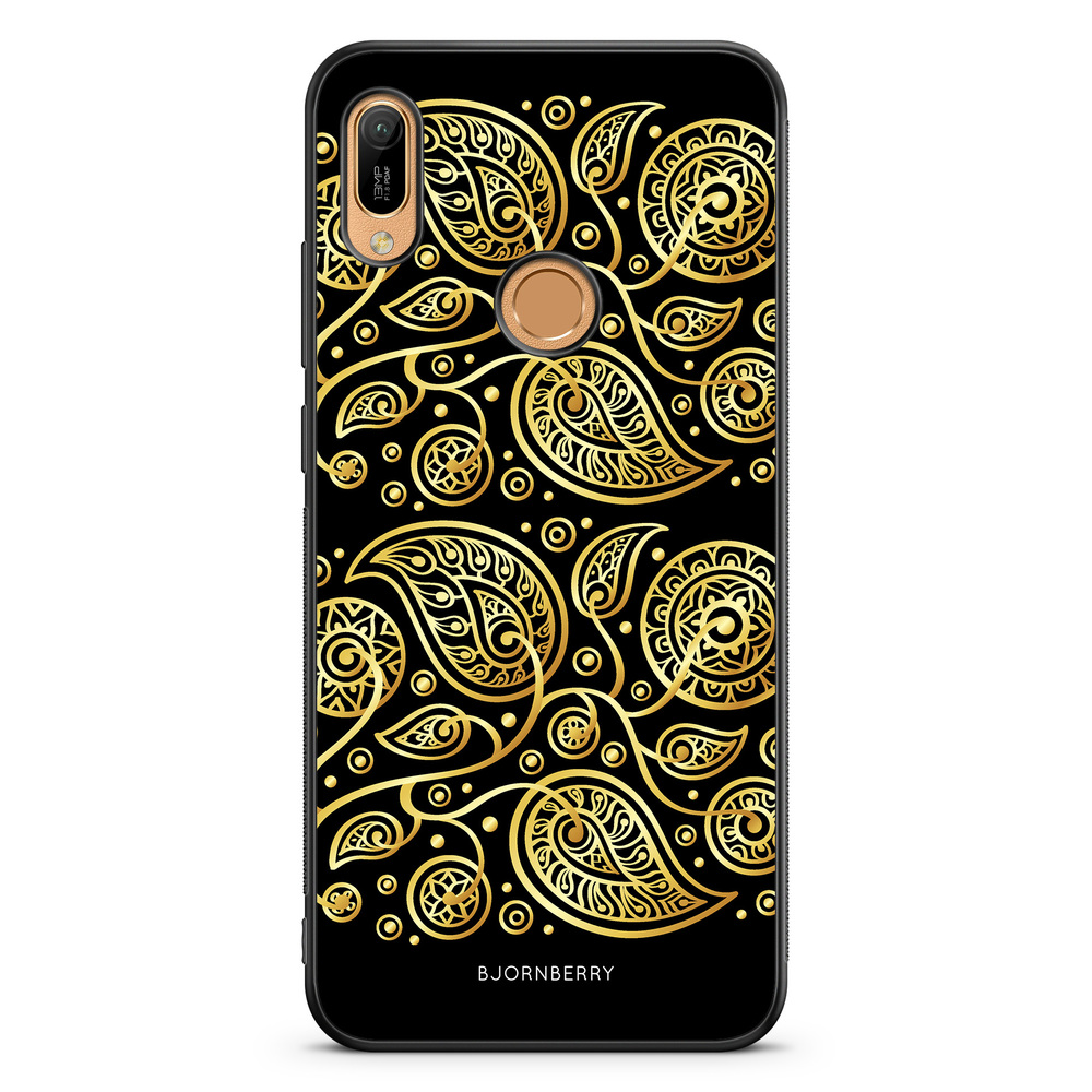 Huawei Y6 2019 Case - Gold Flowers