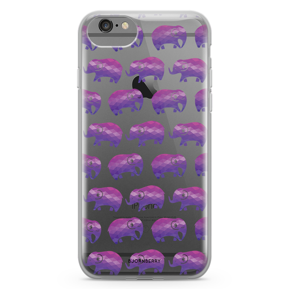 iPhone 6/6s Fashion Skal - Lila Elefanter