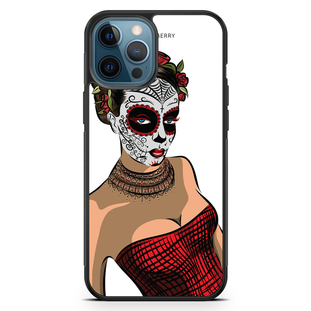 iPhone 12 Pro Case - Skull Mask Flowers