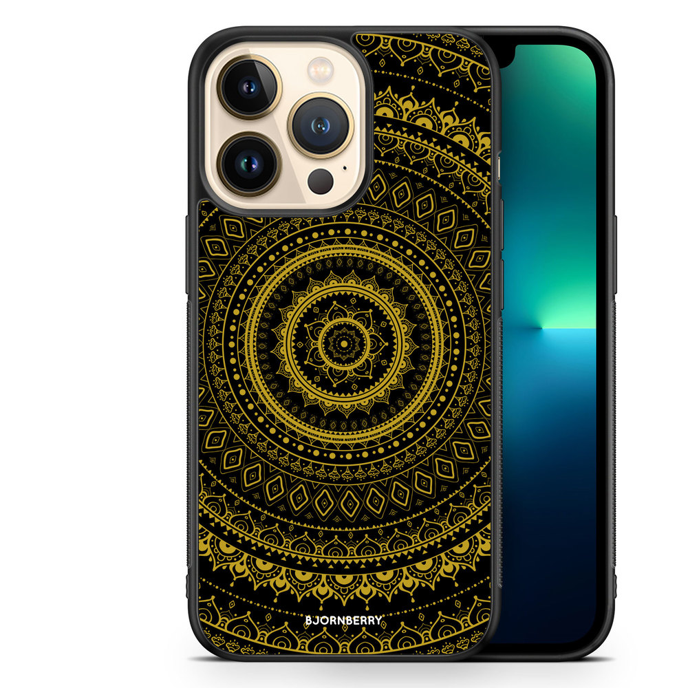 iPhone 13 Pro Case - Black Gold Mandala
