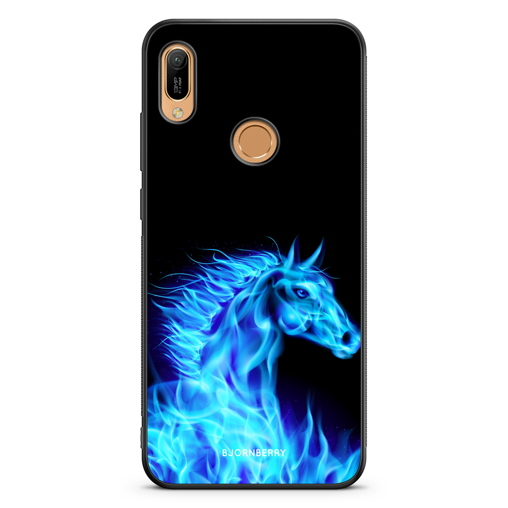 Huawei Y6 2019 Skal - Flames Horse Blå
