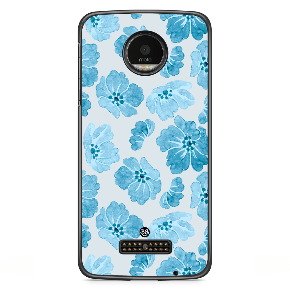 Motorola Moto Z Case - WILD BLOOM - Blue Petals