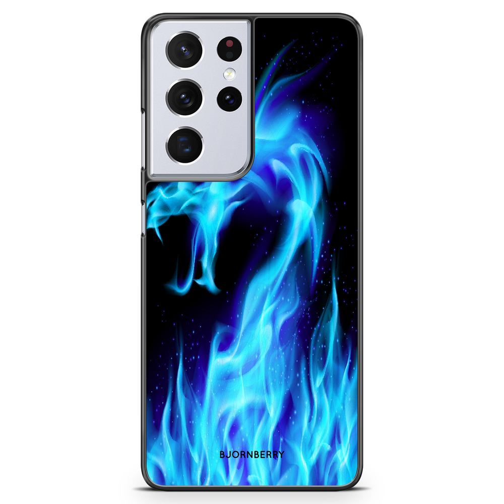 Samsung Galaxy S21 Ultra Case - Blue Flames Dragon