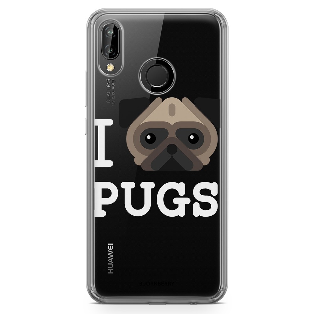 Huawei P20 Lite Fashion Skal - I Love Pugs