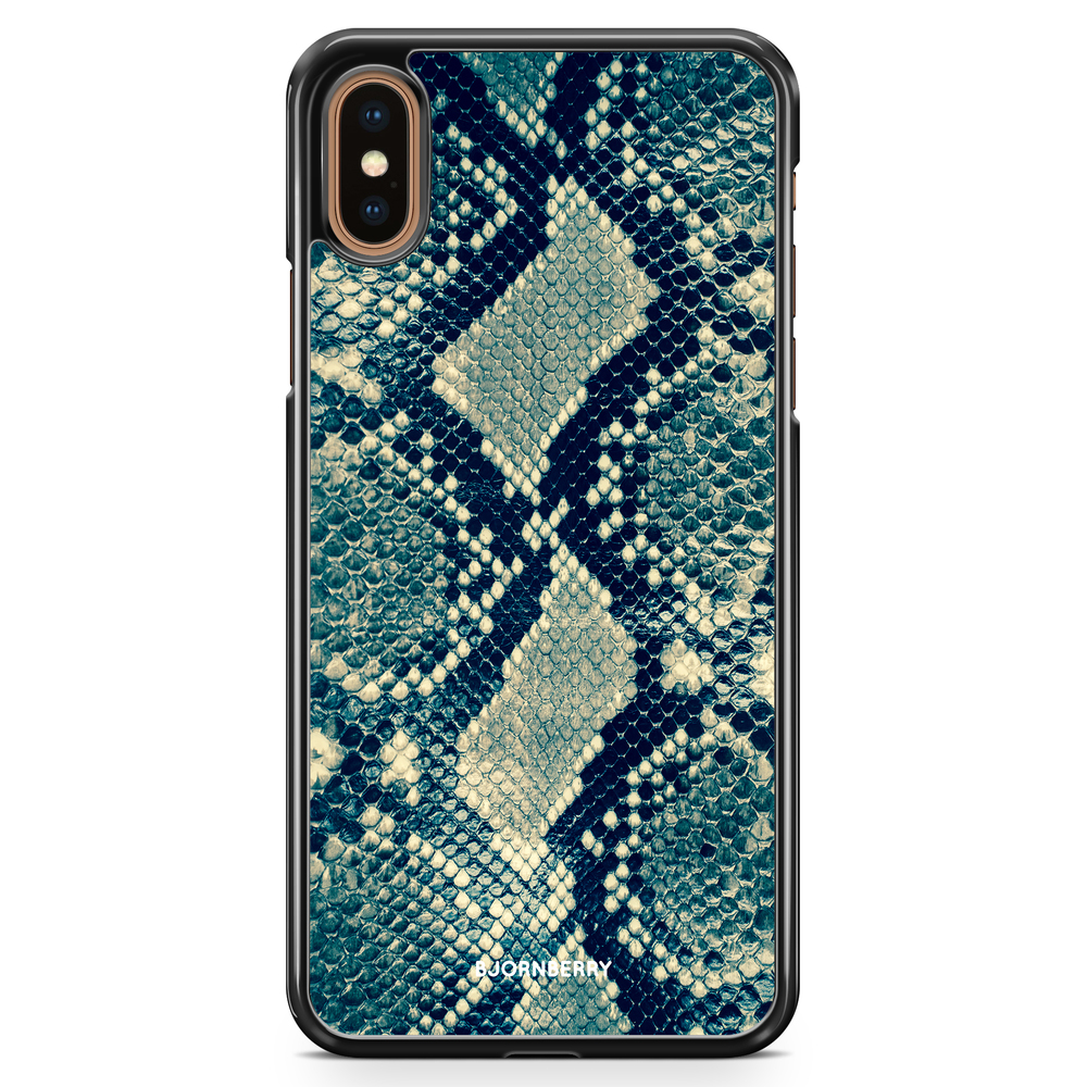 iPhone XS Max Skal - Blå Ormskinn