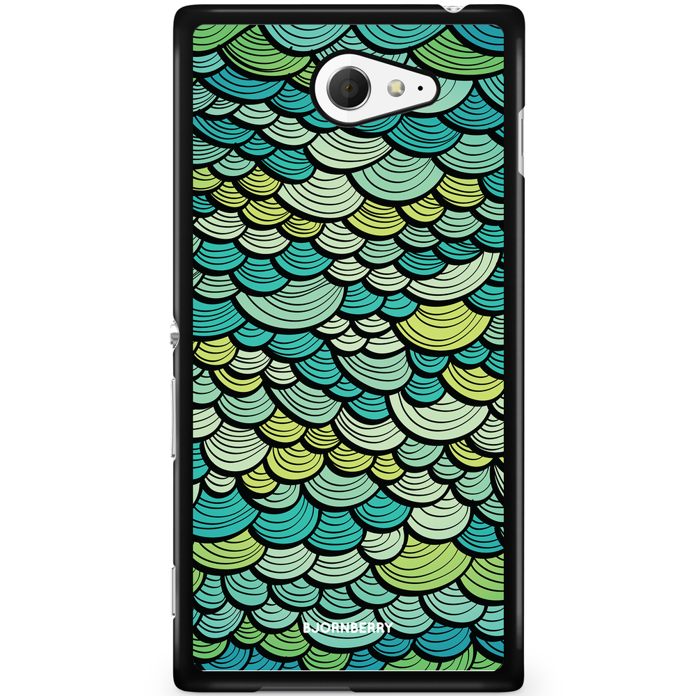 Sony Xperia M2 Aqua Case - Green Mermaid Scales