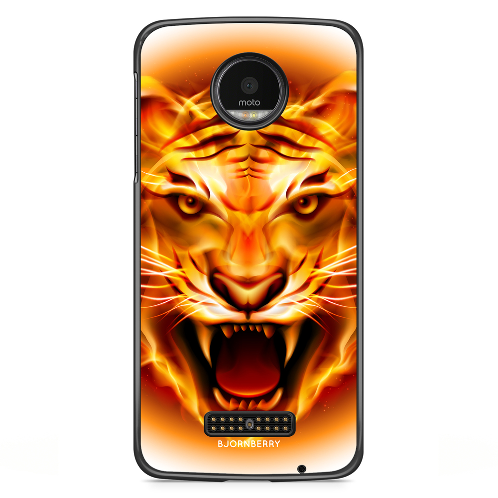Moto Z2 Play Case - Flames Tiger