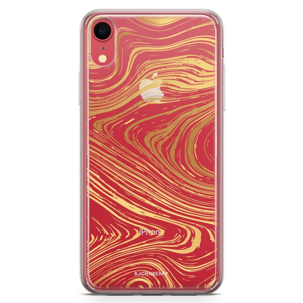 iPhone XR Fashion Skal - Guld Marmor
