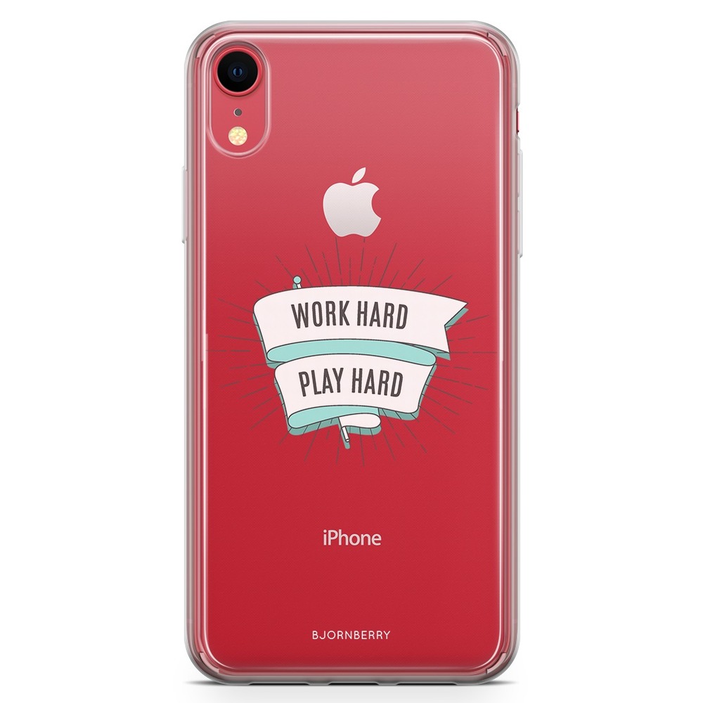 iPhone XR Fashion Skal - Work Hard Play Hard