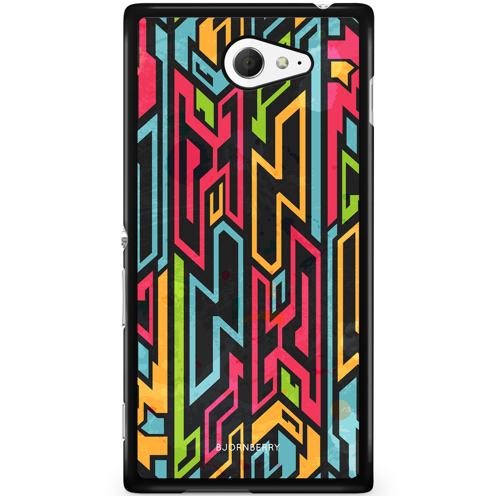 Sony Xperia M2 Aqua Case - Colored Tribal