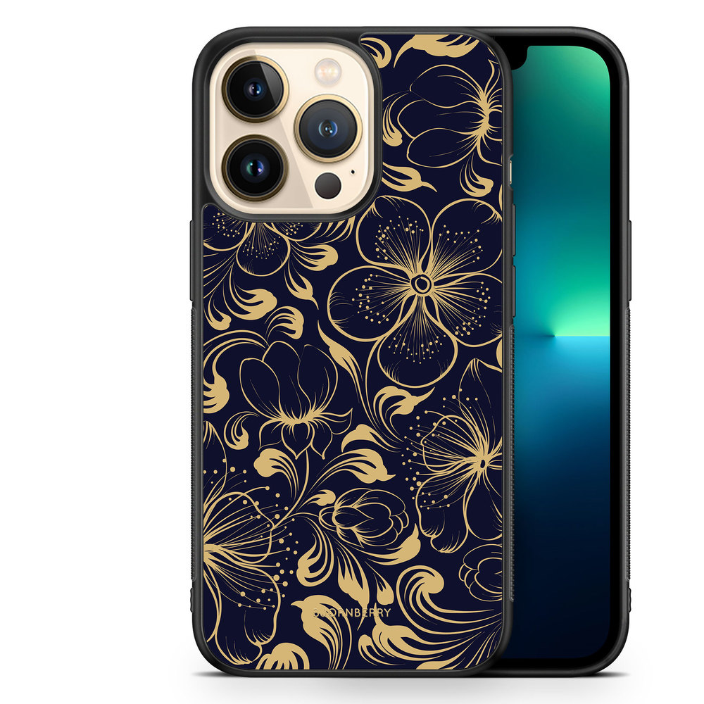 iPhone 13 Pro Case - Dark Blue Flowers