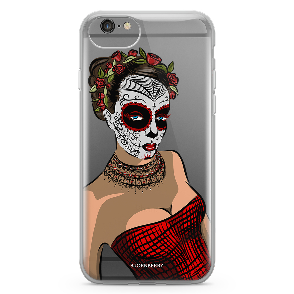 iPhone 6/6s Fashion Case - Skull Mask Flowers