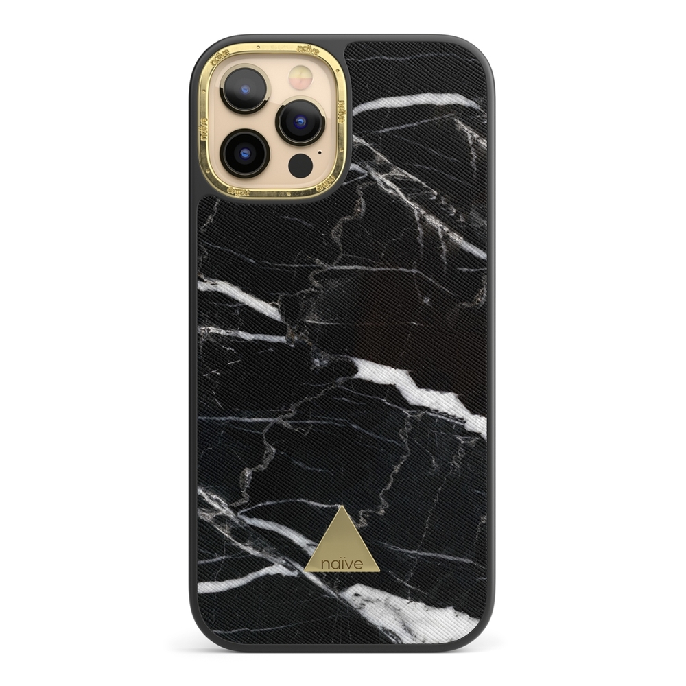 Naive iPhone 12 Pro Case - Black Marble