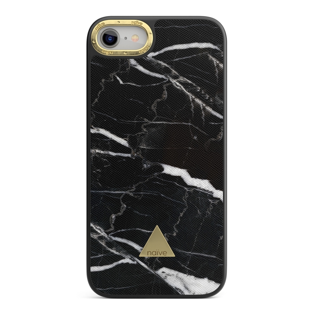 Naive iPhone 7 Skal - Black Marble