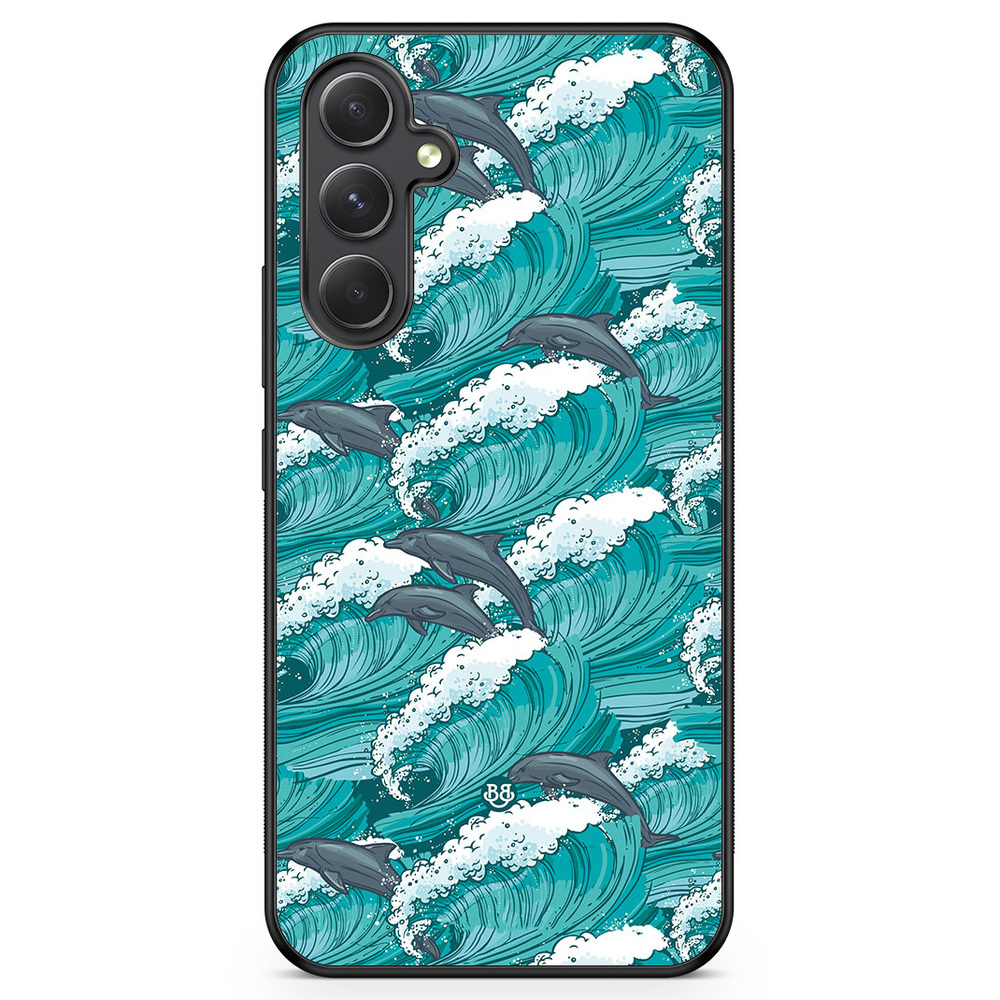 Samsung Galaxy A54 5G Case - Waves and Dolphins