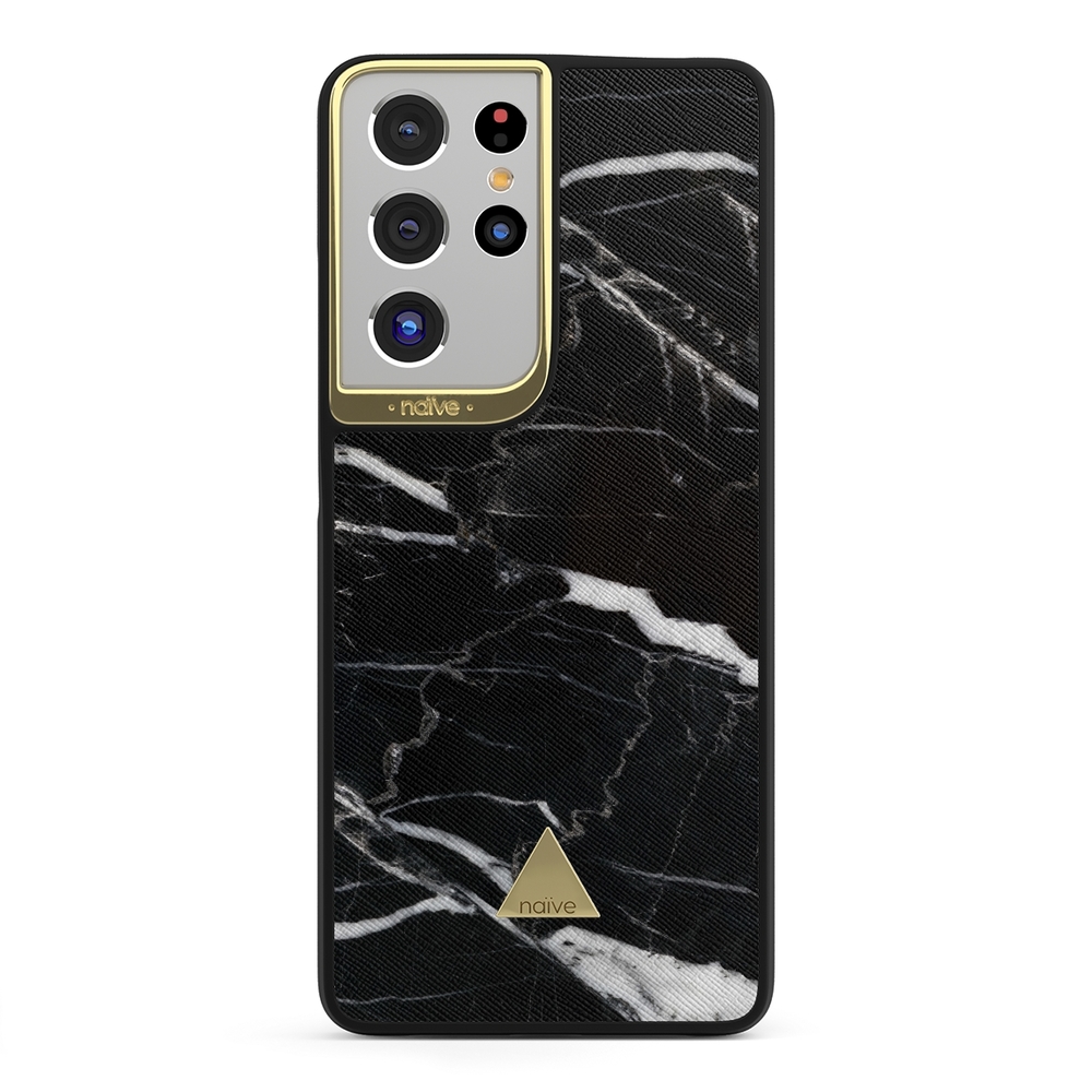 Naive Samsung Galaxy S21 Ultra Case - Black Marble