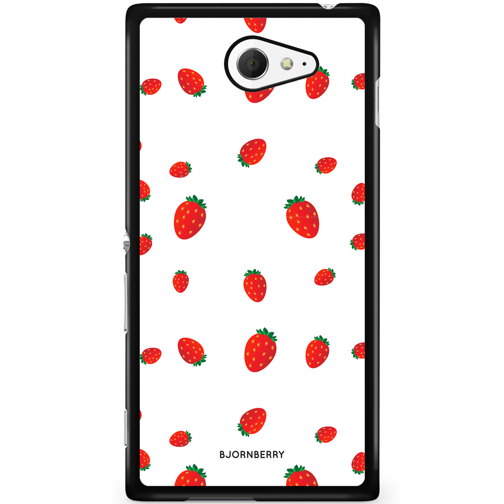Sony Xperia M2 Aqua Case - Strawberry Pattern