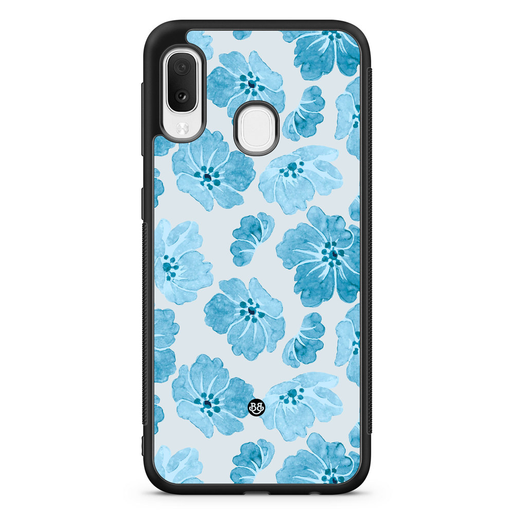 Samsung Galaxy A20e Case - WILD BLOOM - Blue Petals