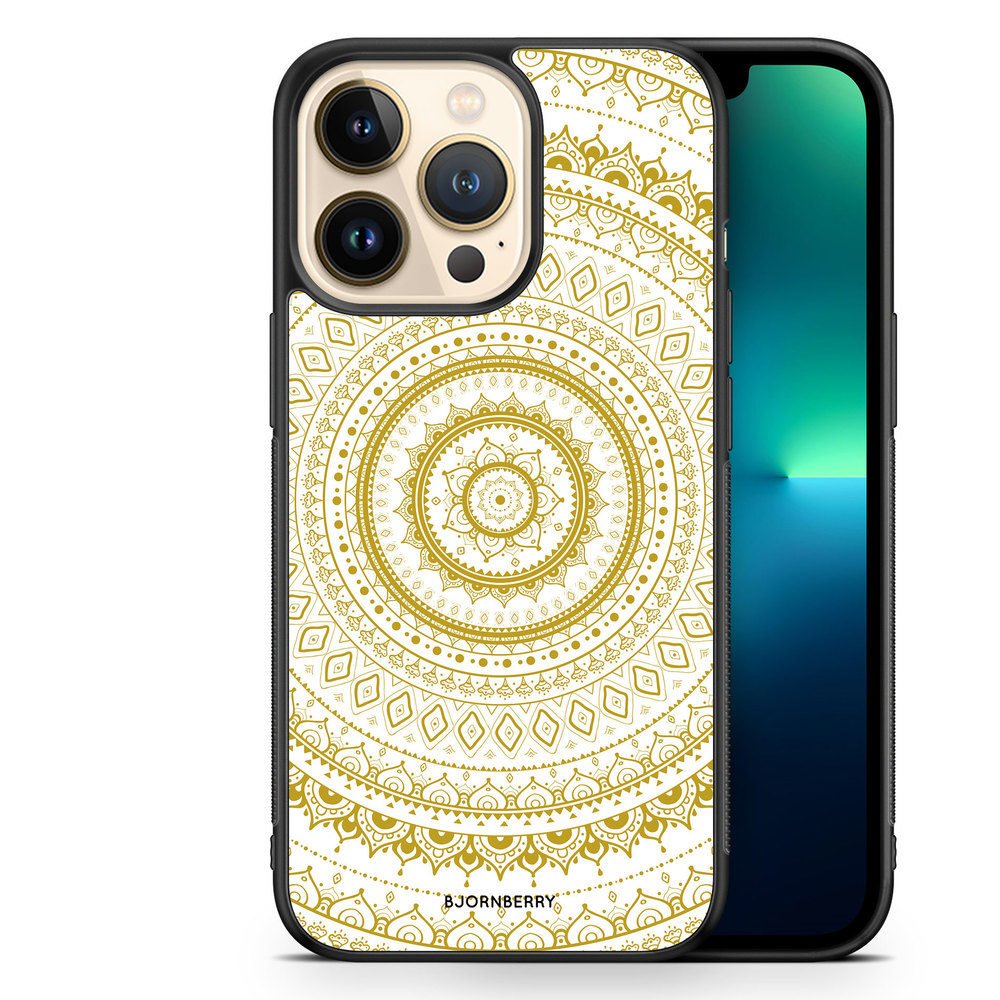 iPhone 13 Pro Case - White Gold Mandala