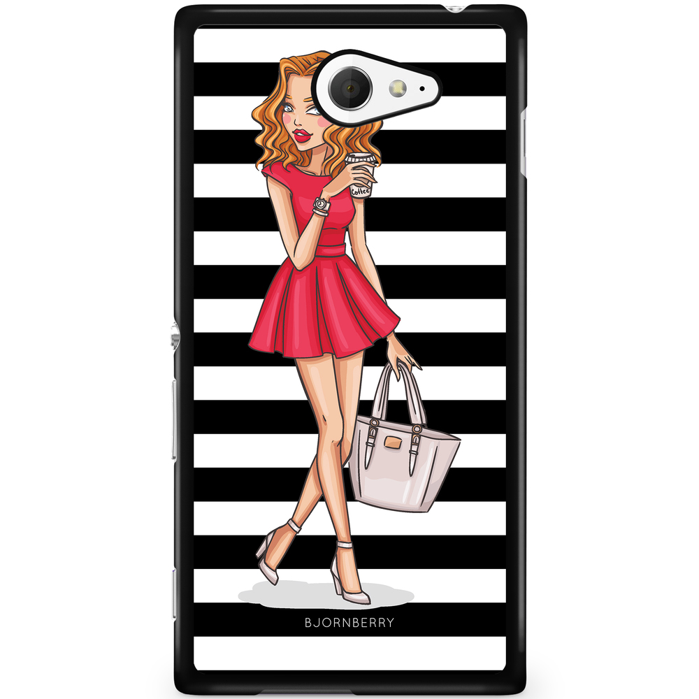 Sony Xperia M2 Aqua Case - Fashion Girl Red