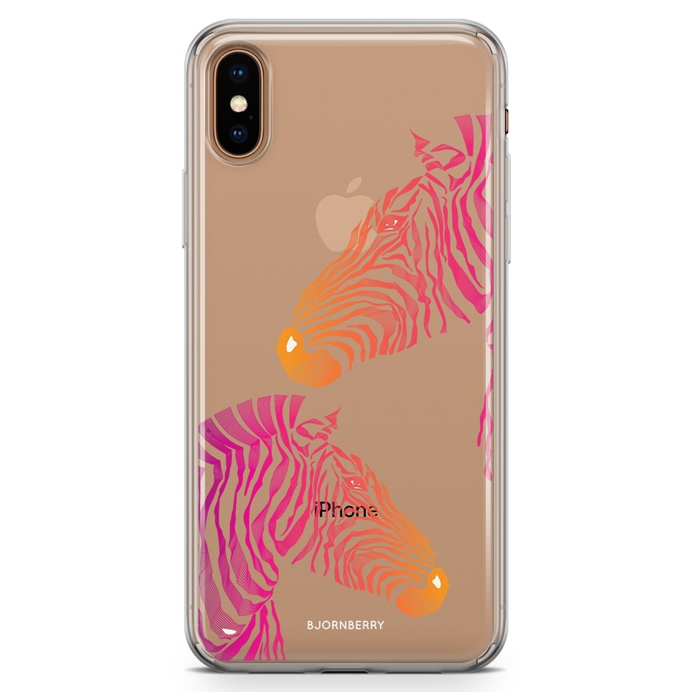 iPhone Xs Max Fashion Skal - Rosa Zebror