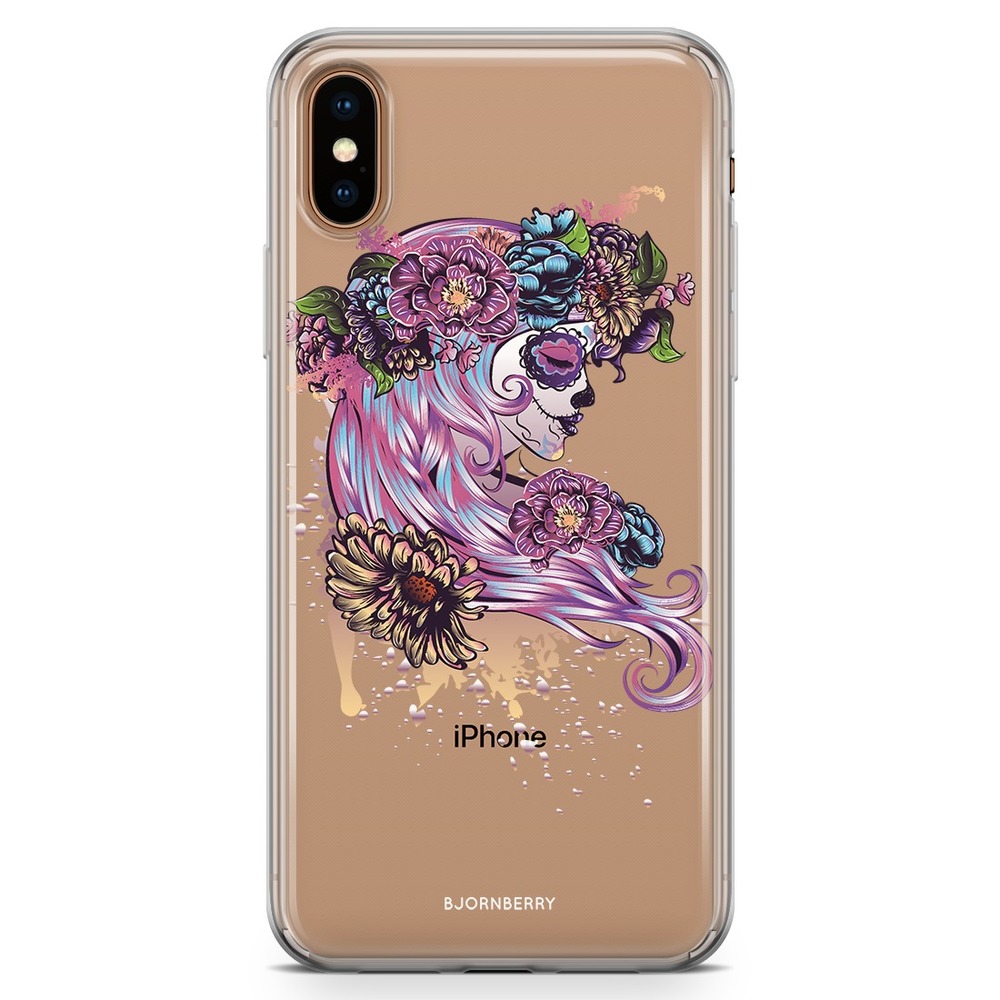 iPhone Xs Max Fashion Skal - Döskalle Blomtjej